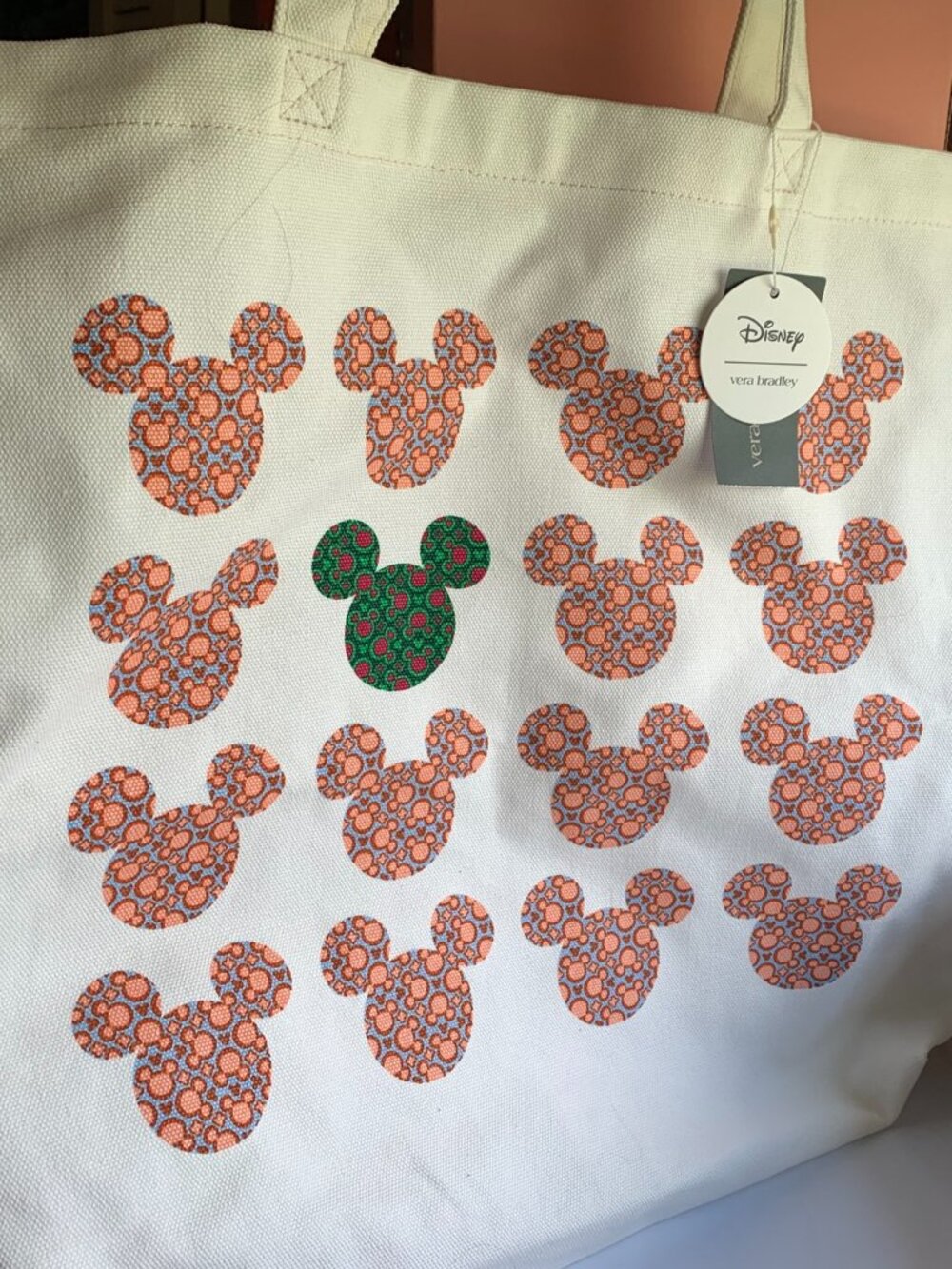 Vera Bradley Disney Woodlark Tote Mickey mouse kaleidoscope multi NWT canv